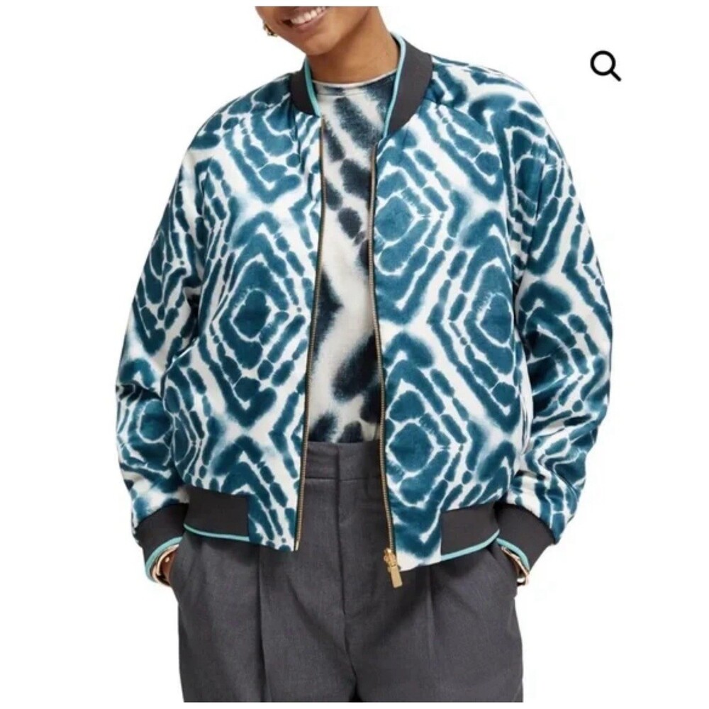 Scotch & Soda Reversible Bomber Jacket Forest Green Sz L